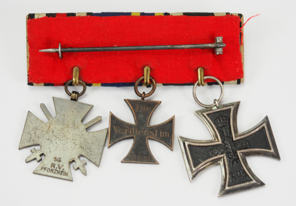 Braunschweig: Ordenschnalle eines Frontsoldaten mit 3 Auszeichnungen.1.) Preussen: Eisernes Kreuz, - Image 2 of 2