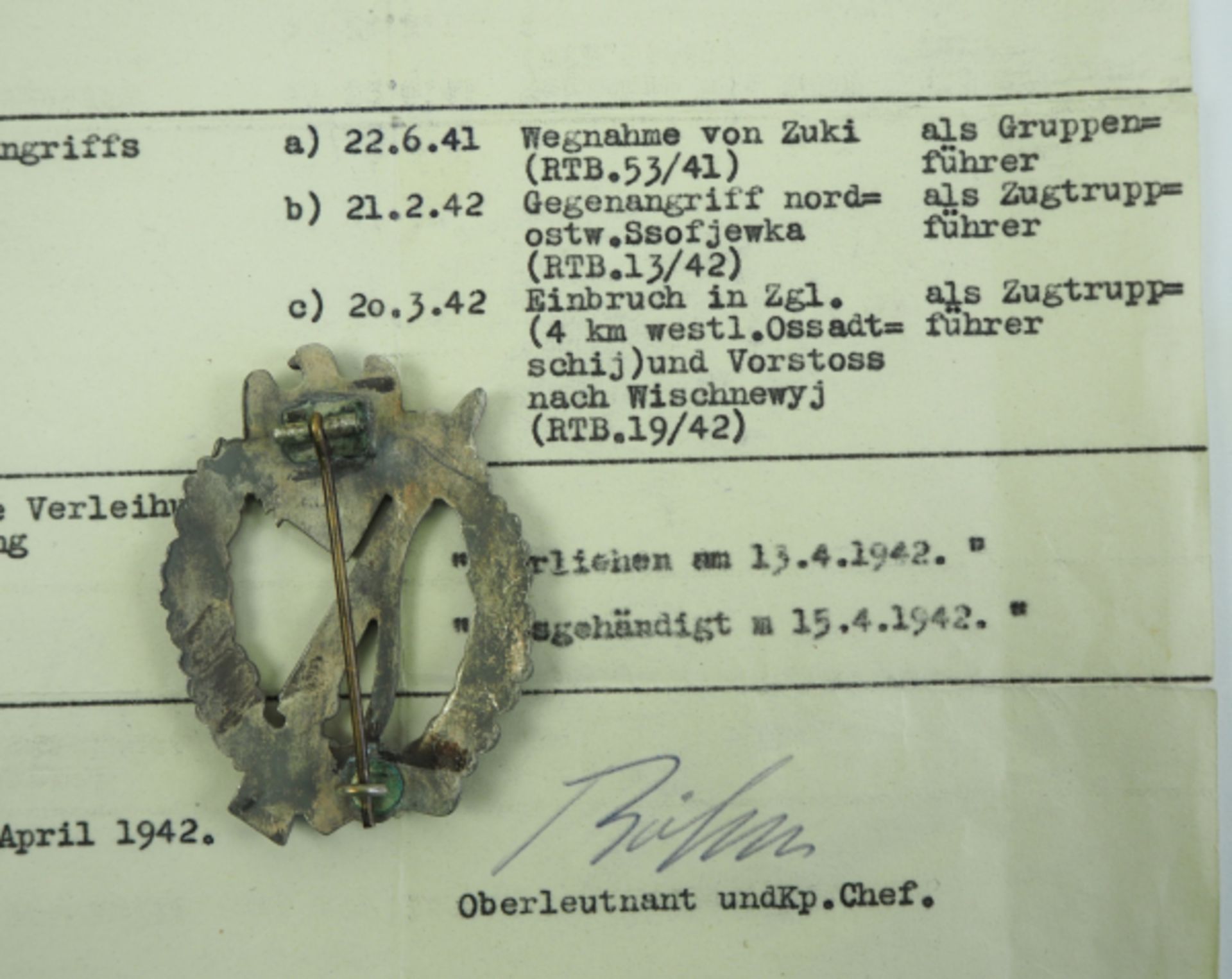 Nachlass eines Oberjägers der 3./ Gebirgs-Jäger-Regiment 98.Infanterie Sturmabzeichen, Silber, - Bild 2 aus 2
