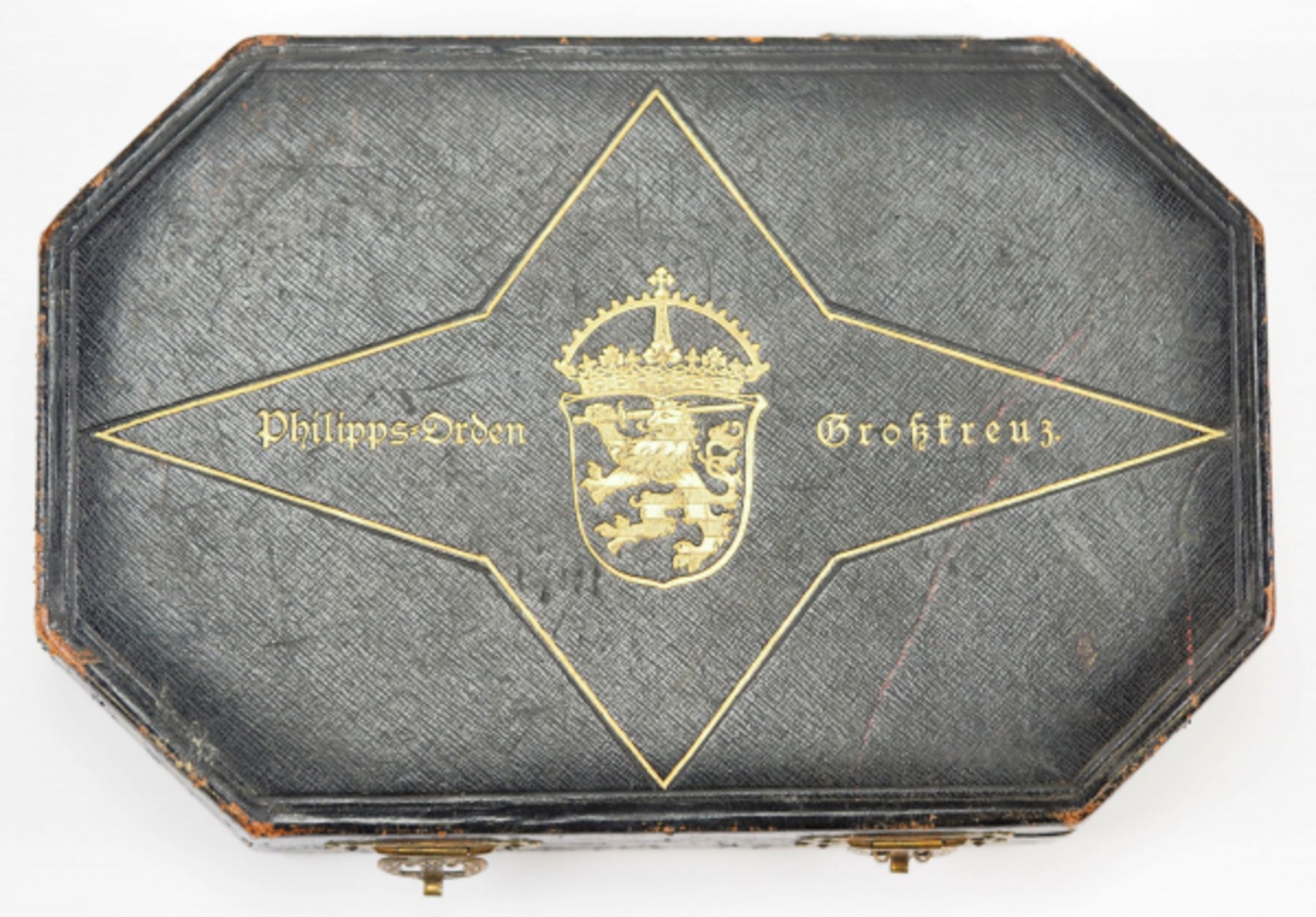 Hessen: Großherzoglicher Orden Philipps des Großmütigen, 2. Modell (1849-1918), Großkreuz Etui.