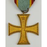 Mecklenburg-Schwerin: Militärverdienstkreuz, 1914, 2. Klasse.Bronze vergoldet, am Bande.Zustand: II