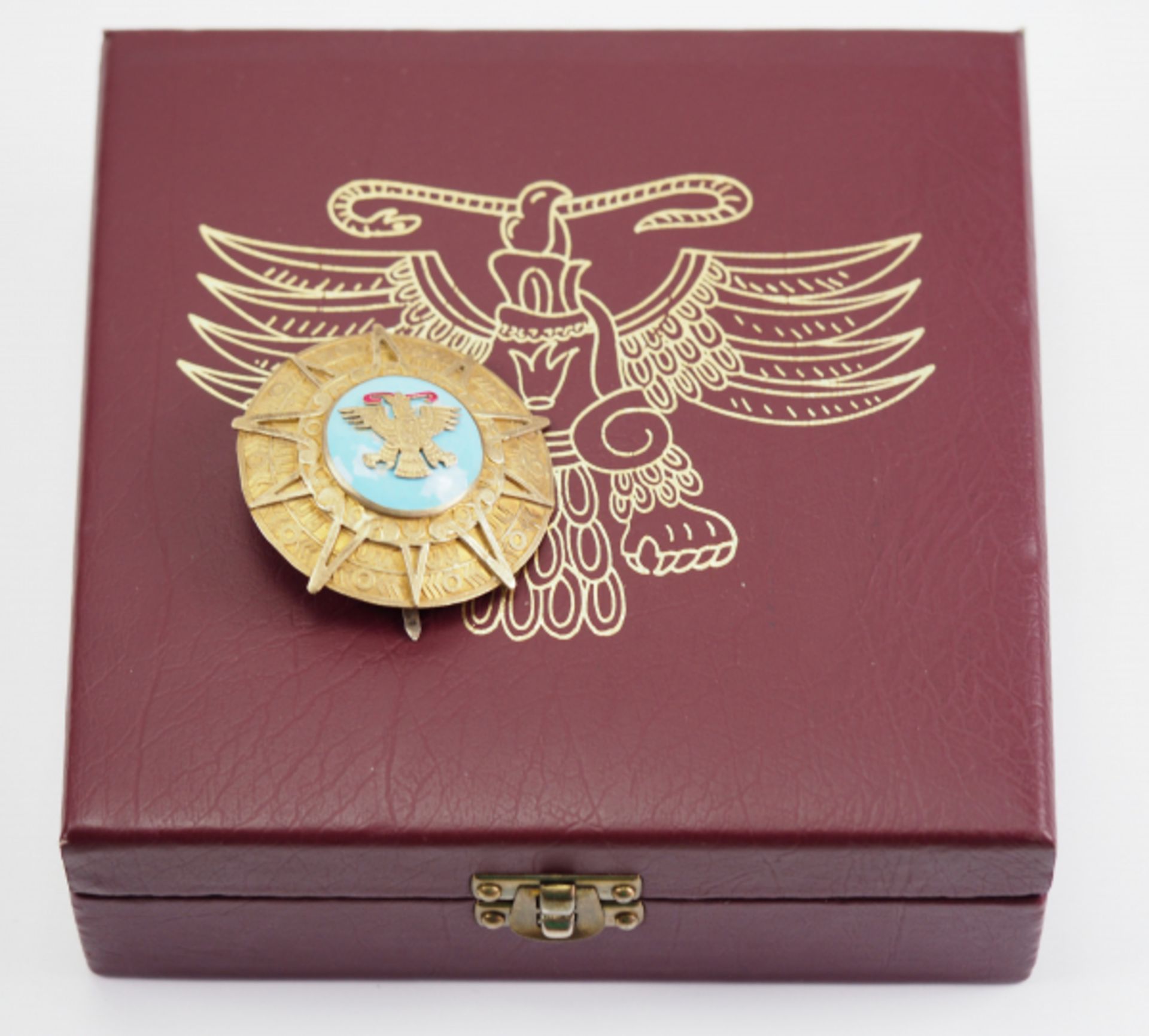 Mexiko: Orden des Aztekischen Adlers, Großkreuz Stern, im Etui.Silber, vergoldet, die Auflage - Bild 3 aus 3