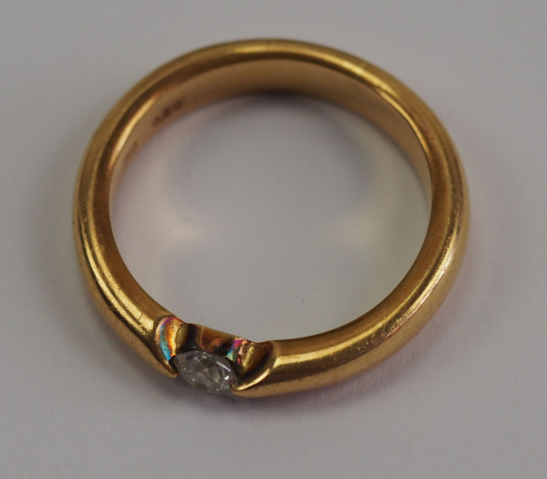 Diamant Ring - GOLD.Gold, 750 gepunzt, mit fein geschnittenem Diamanten, im Etui.Innendurchmesser: - Image 4 of 4