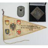 ADAC / NSKK: Memorabilia.1.) ADAC Huldigungsfahrt an den freien deutschhen Rhein 1930 Fähnchen,