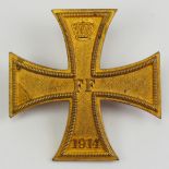 Mecklenburg-Schwerin: Militärverdienstkreuz, 1914, 1. Klasse.Bronze vergoldet, beidseitig geprägt,