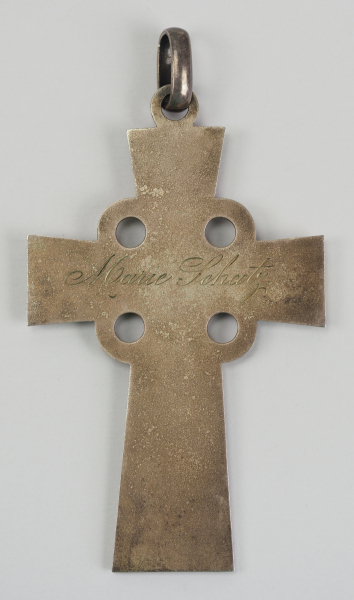 Baden: Kreuz für weibliche Dienstboten, für mehr als 25 Dienstjahre.Silber, graviertes Medaillon und - Image 2 of 2