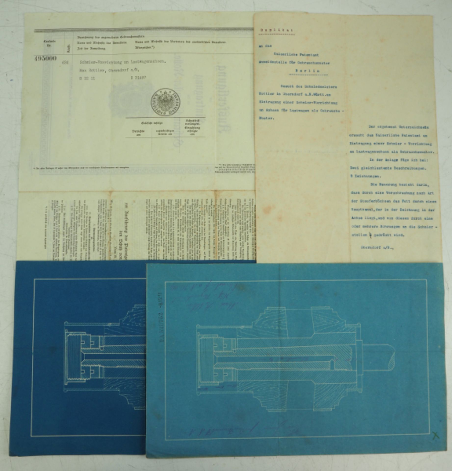 Gebrauchsmuster Patent - LKW Schmier-Vorrichtung für Achsen.Ausfertigung der Eintragung in die - Bild 2 aus 2