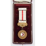 Türkei: Medaille des Roten Halbmond, in Bronze, mit Datumsspange, im Etui.Bronze, teilweise