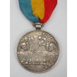 Rumänien: Taufmedaille des Prinzen Nikolai - 1903.Silber, am vernähten Bande.Dazu umfangreiche