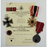 Nachlass eines Unteroffiziers der 2./ Grenadier-Regiment 854.1.) Eisernes Kreuz, 1939, 2. Klasse,