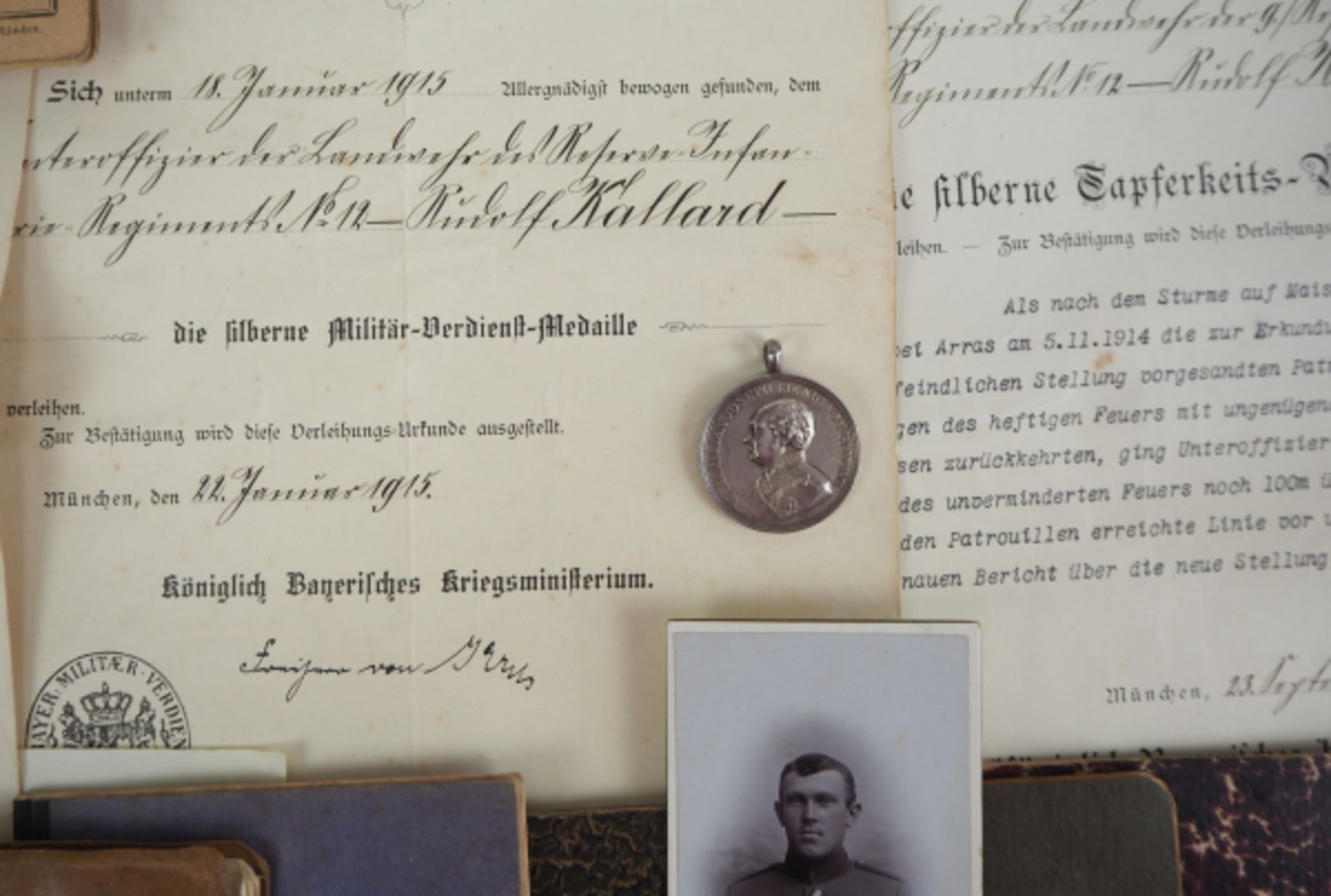 Bayern: Nachlass eines Unteroffiziers d.L. im Reserve-Infanterie-Regiment No. 12.1.) Urkunde zum - Bild 2 aus 8