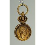 Hannover: Goldene Ehren-Medaille für Kunst und Wissenschaft, (1843-1846), Miniatur.Gold, die