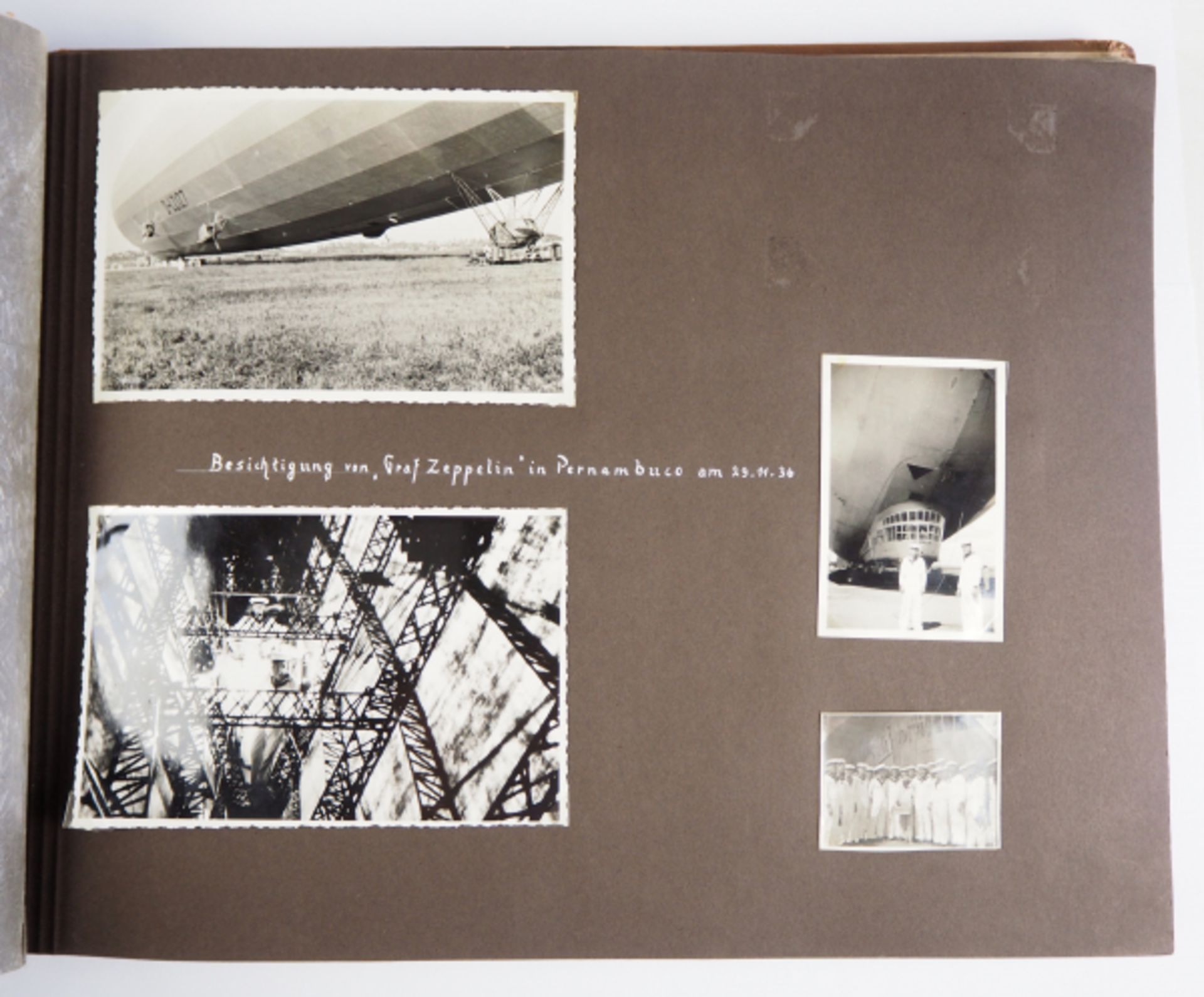 Kriegsmarine: Fotoalbum der Auslandsreise des Linienschiffs Schleswig-Holstein 1936/37.Brauner - Image 3 of 6