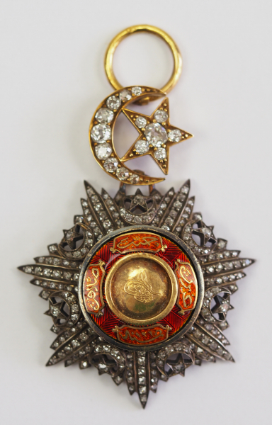 Türkei: Medjidjie-Orden, Kleindekoration, mit Diamanten, im Etui.Silber, der Korpus mit 182 - Image 6 of 11