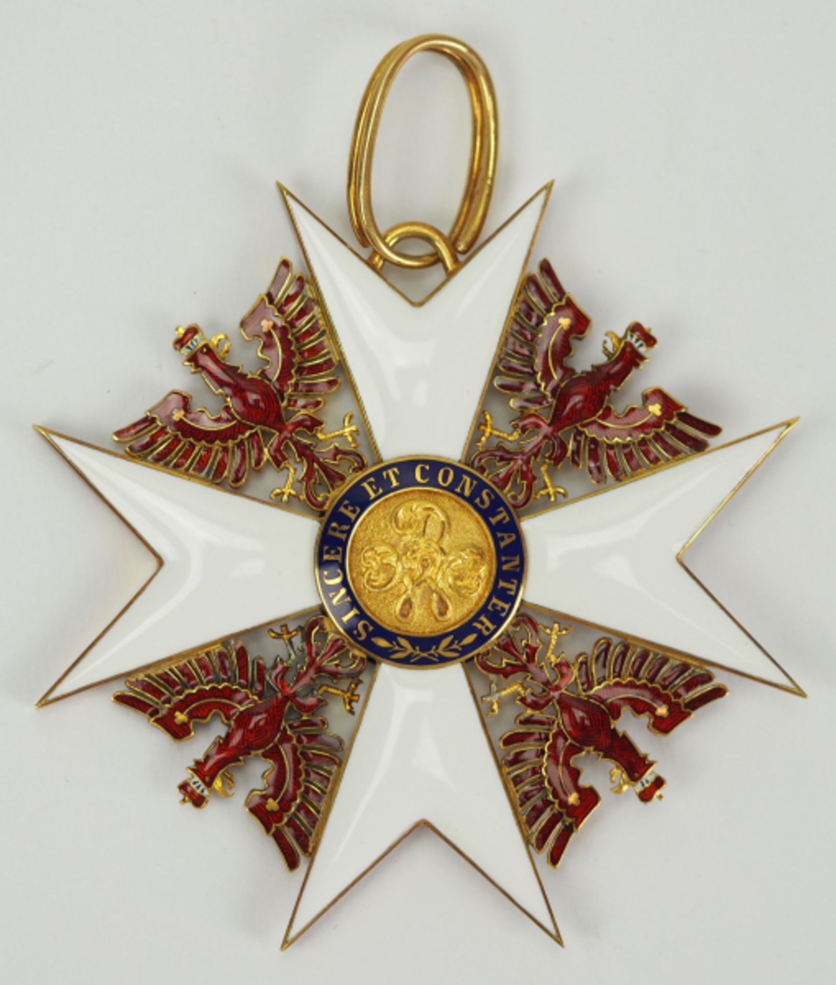 Preussen: Roter Adler Orden, 4. Modell (1885-1917), Großkreuz Kleinod.Gold, teilweise emailliert,