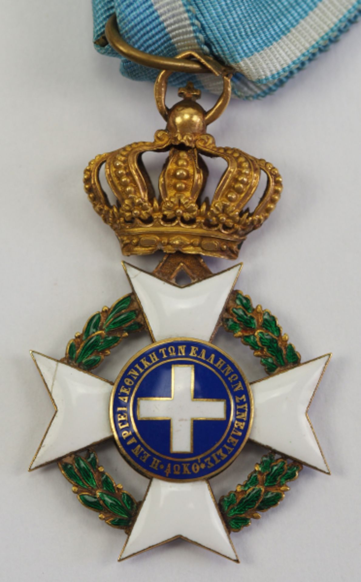 Griechenland: Erlöser-Orden, 2. Modell (1863-1974), Offizierskreuz.Gold, teilweise emailliert, - Bild 2 aus 2