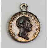 Russland: Erinnerungsmedaille an den Zaren Nikolaus I. - 1825-1855.Silber, in der Öse mit