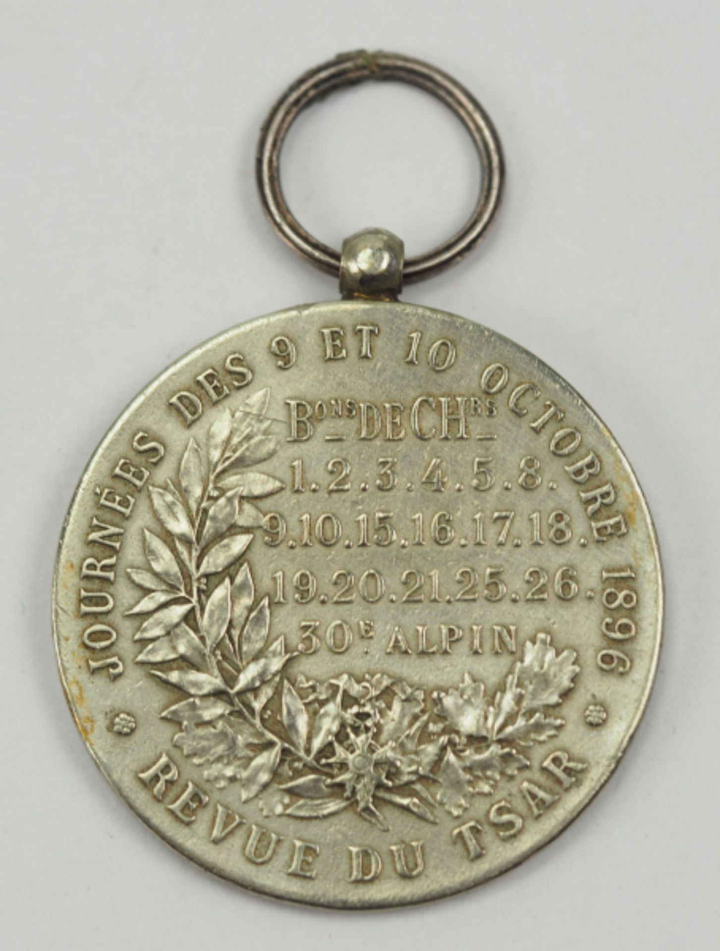 Russland: Französische Manöver Medaille 1896.Versilbert.Zustand: II