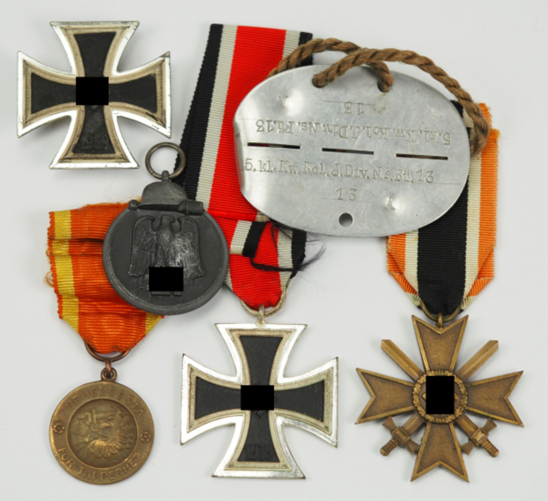 Nachlass eines Finnland-Kämpfers.1.) Eisernes Kreuz, 1939, 1. Klasse, 2.) ebenso, 2. Klasse, 3.)