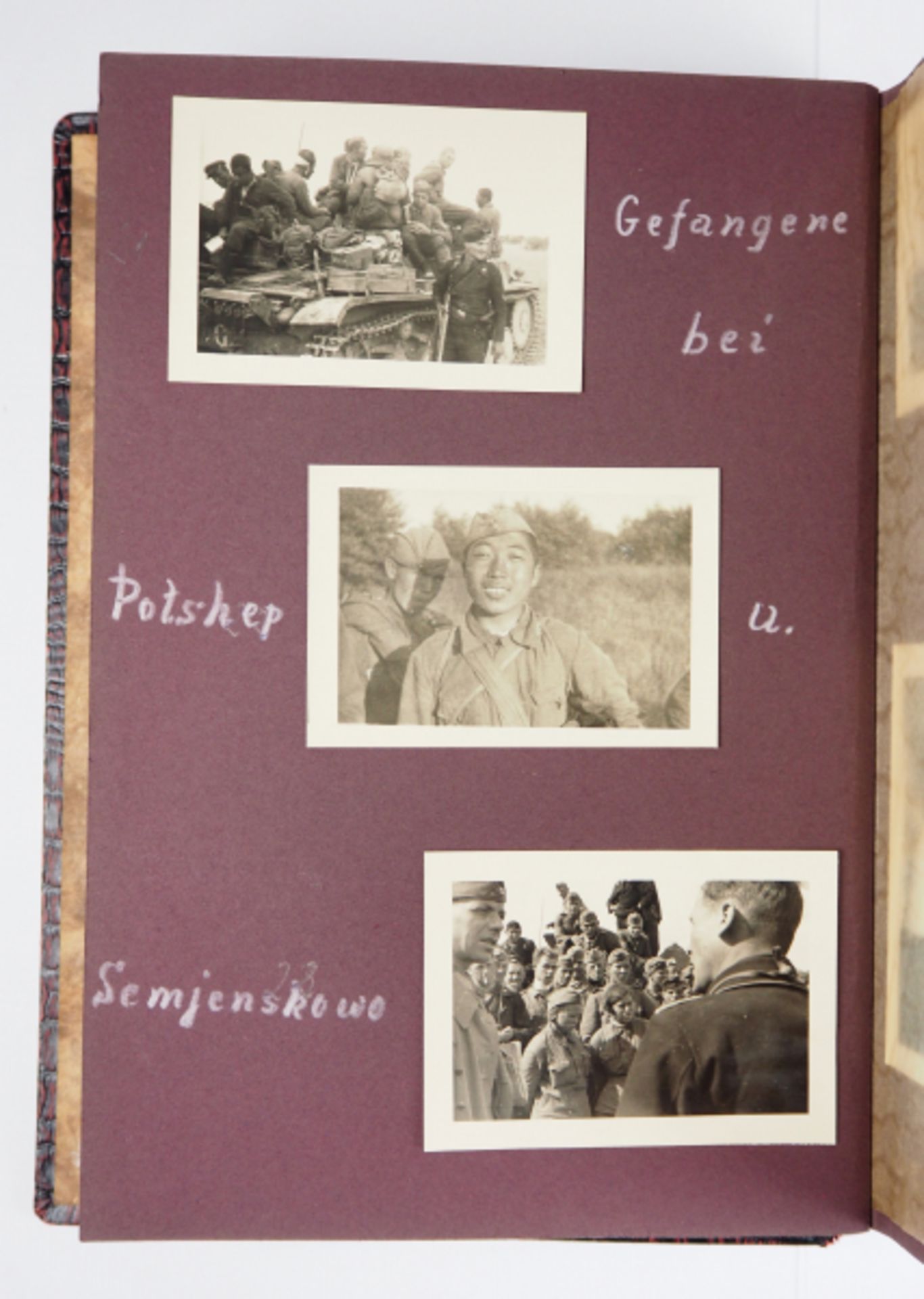 Spanienfeldzug 1938/39 und Russlandfeldzug 1940/41 Fotoalbum.Weinroter Struktureinband, 103 Fotos, - Image 8 of 13