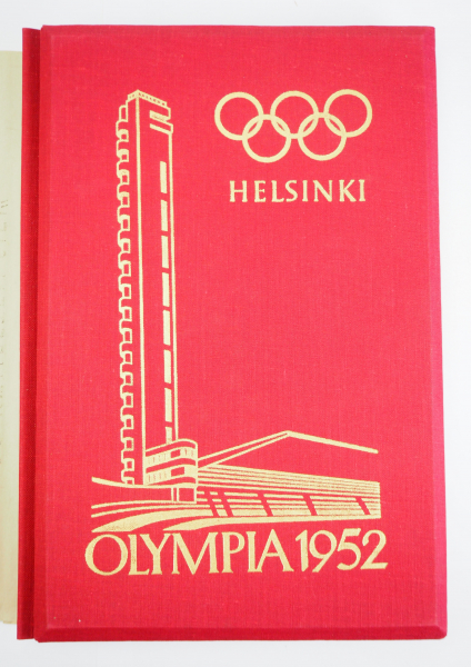 Olympiade 1952 Helsinki - Raumbildalbum.Roter Leineneinband, Gold geprägt, mit Schutzumschlag, mit - Image 2 of 3