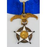 Chile: Verdienstorden, 5. Modell (seit 1929), Komtur Kreuz, im Etui.Silber vergoldet, teilweise