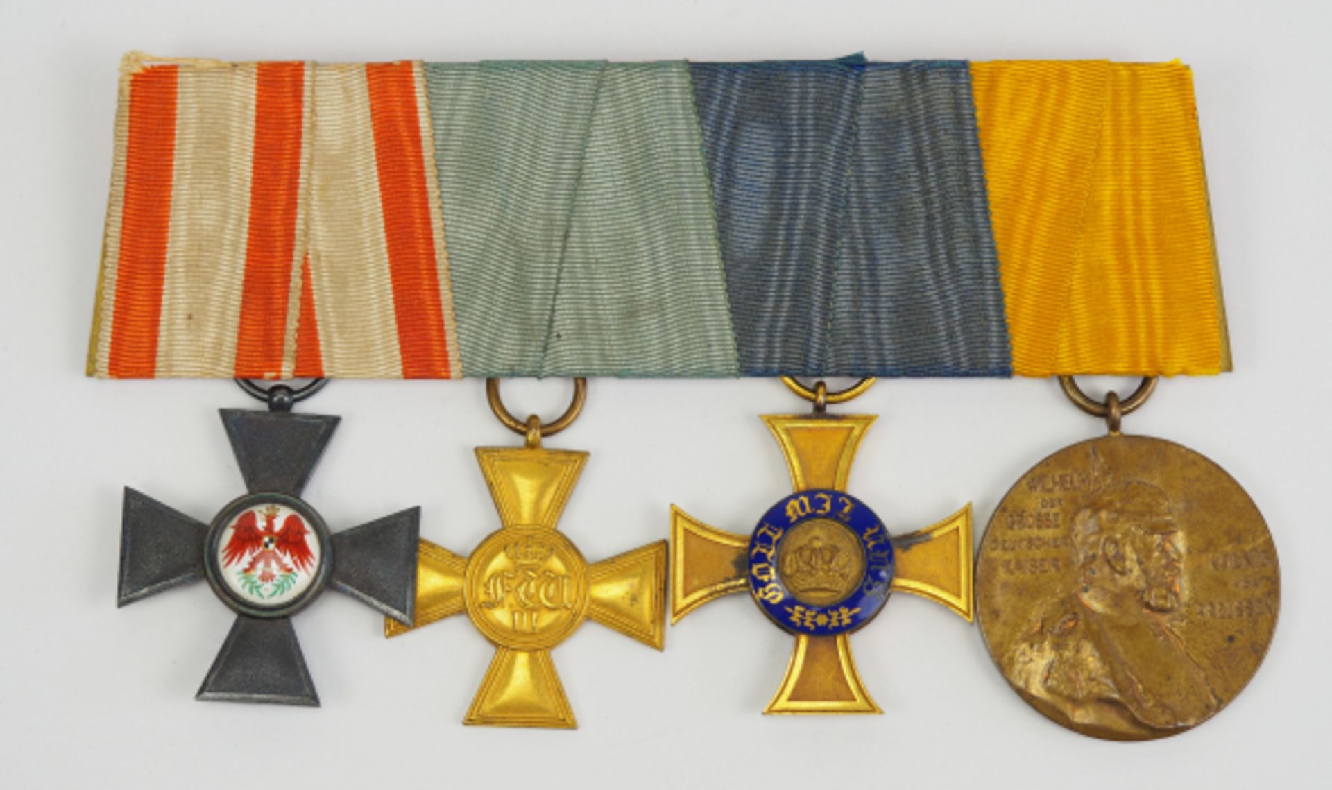 Preussen: Große Ordenschnalle mit 4 Auszeichnungen.1.) Roter Adler Orden, 4. Modell (1885-1918),