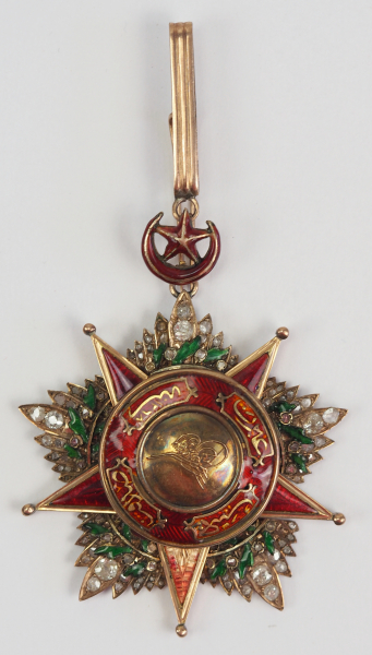 Türkei: Nishan Shefkat, Orden.Gold, hohl gefertigt, das mehrteilige Medaillon durch das des