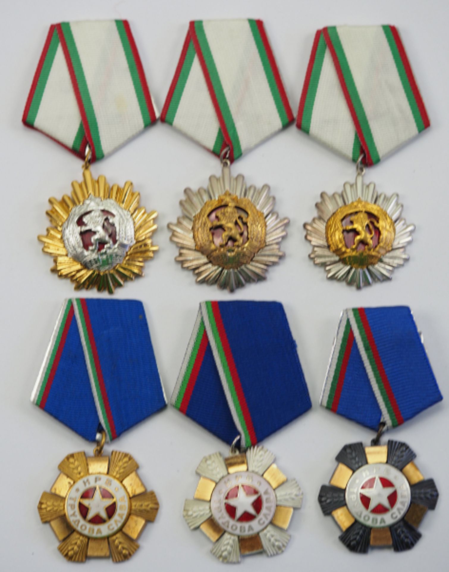Bulgarien: Lot von 6 Auszeichnungen.1.) Orden der Volksrepublik von Bulgarien, 1. Klasse, 2.)