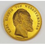 Württemberg: Große goldene Medaille für Kunst und Wissenschaft (1865-1892).Vergoldeter Abschlag, mit