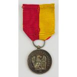 Italien: Venedig - Medaille für die Befreiung der Stadt 1848, in Silber.Silber, am Bande.Zustand: