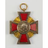 Bayern: Feuerwehr-Ehrenkreuz des Landesfeuerwehrverbandes, 1. Typ.Silber, teilweise vergoldet und