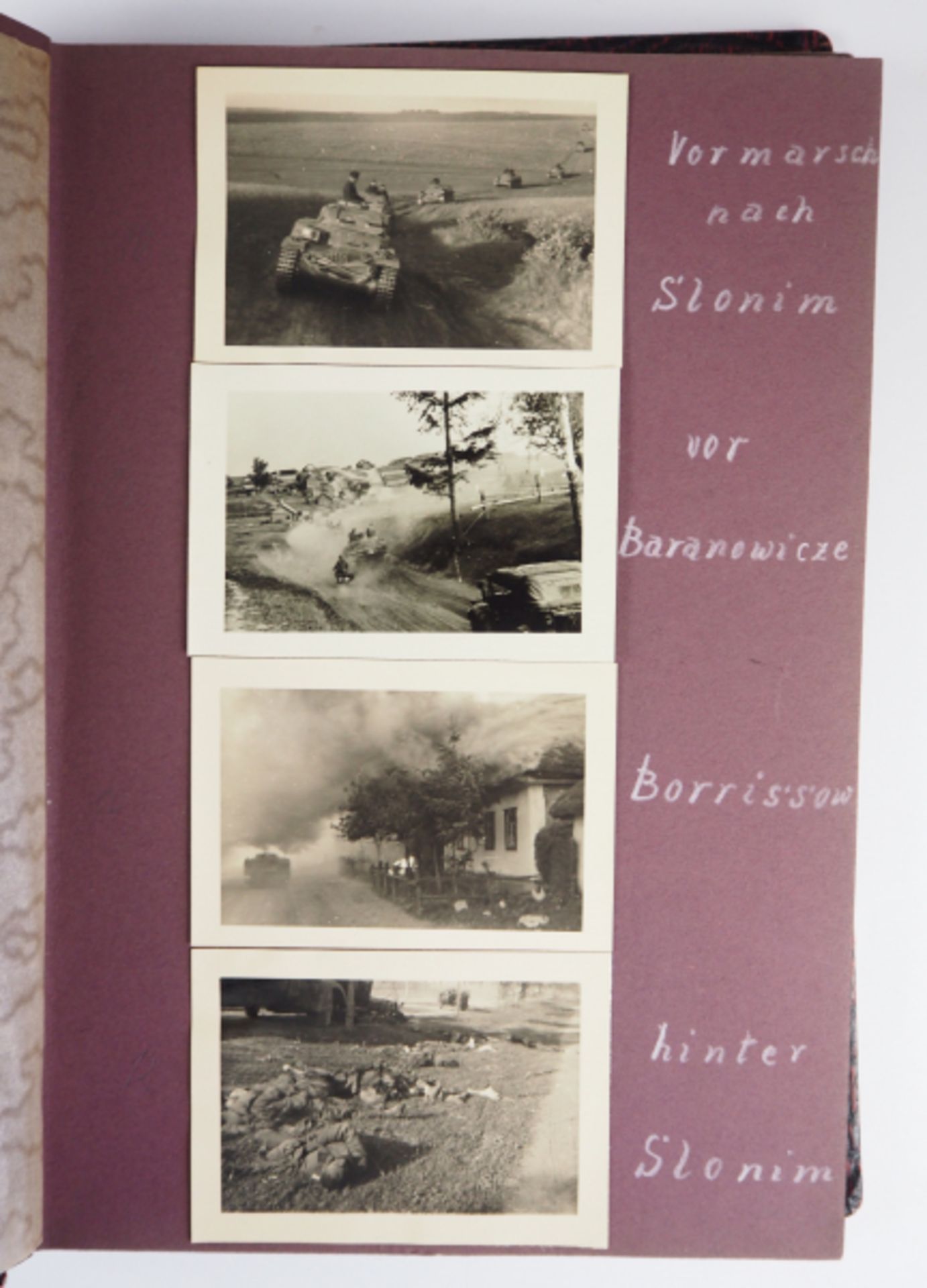 Spanienfeldzug 1938/39 und Russlandfeldzug 1940/41 Fotoalbum.Weinroter Struktureinband, 103 Fotos, - Image 3 of 13