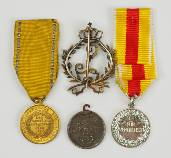 Baden: Lot Miniaturen.1.) Zivilverdienstmedaille, Friedrich II, Silber, 2.) Gedächtnismedaille für - Image 2 of 2