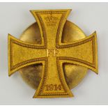 Mecklenburg-Schwerin: Militärverdienstkreuz, 1914, 1. Klasse.Bronze vergoldet, beidseitig geprägt,