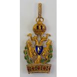 Österreich: Kaiserlicher Orden der Eisernen Krone, 3. Klasse mit Kriegsdekoration.Gold, teilweise