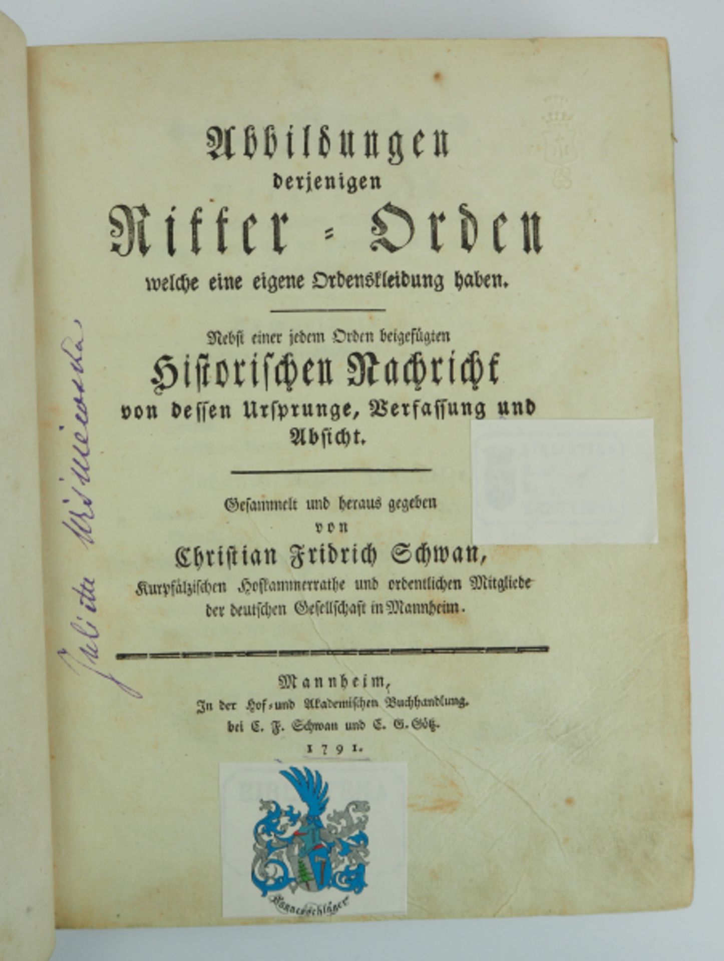 Schwan, Christian Fridrich: Abbildungen derjenigen Ritter-Orden welche eine eigene Ordenskleidung - Image 4 of 8