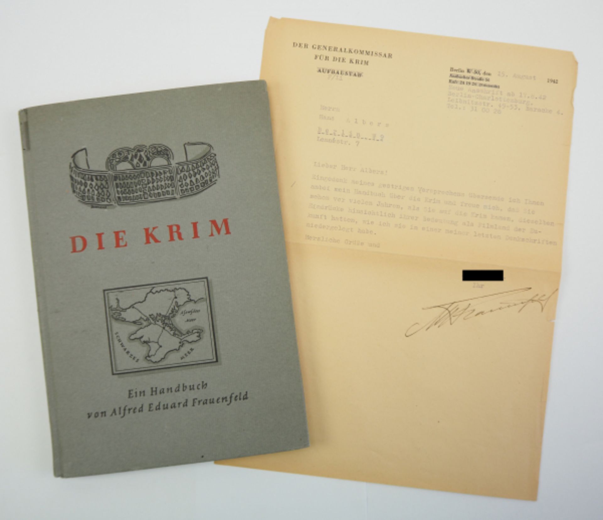 Frauenweld, Alfred E.: Die Krim - Exemplar von Hans Albers.Die Krim. Handbuch. Nur für den