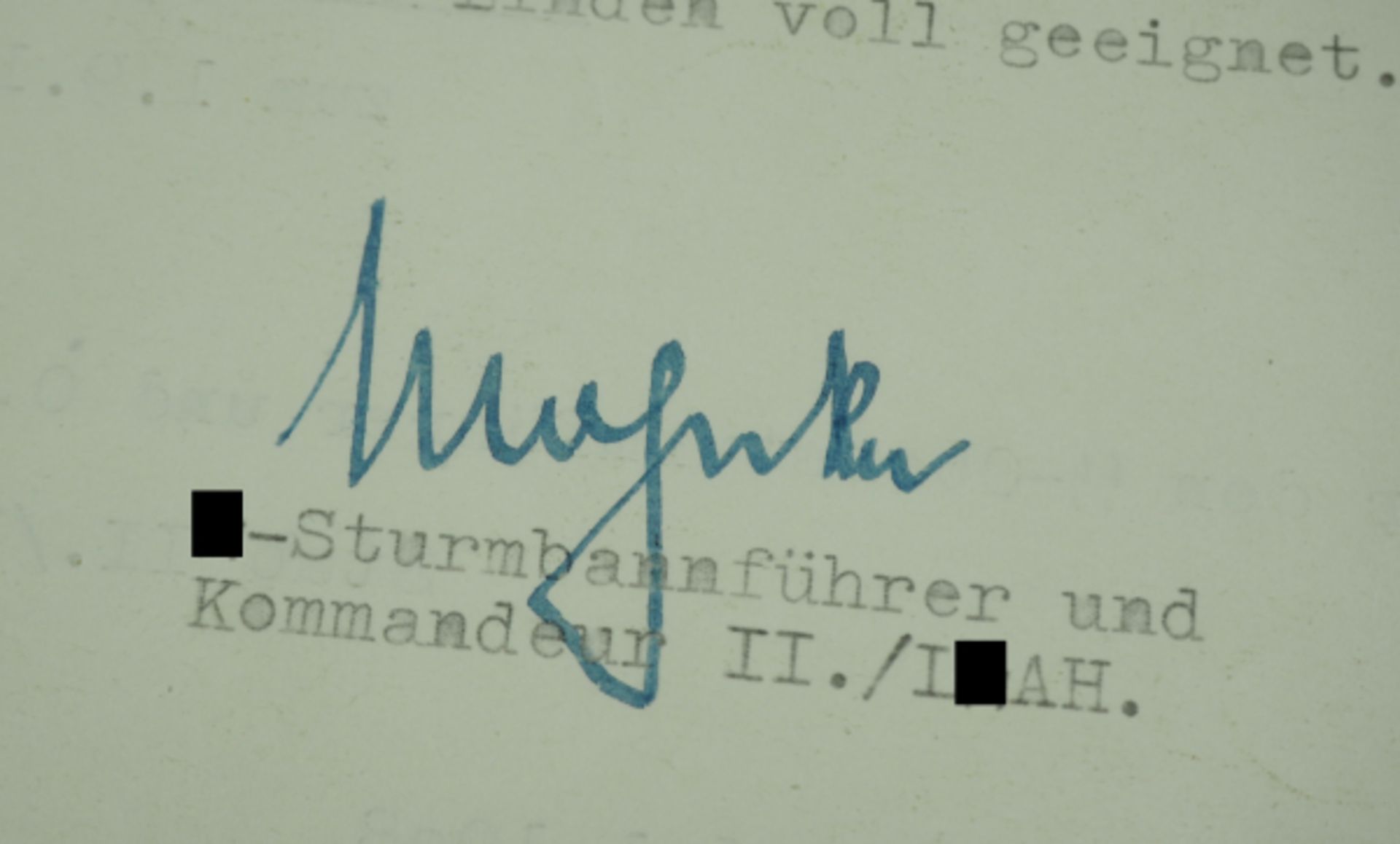 Mohnke, Wilhelm / Dietrich, Sepp.Beurteilung des SS-Obersturmführers Heinz Linden (DKiG) durch - Image 3 of 4