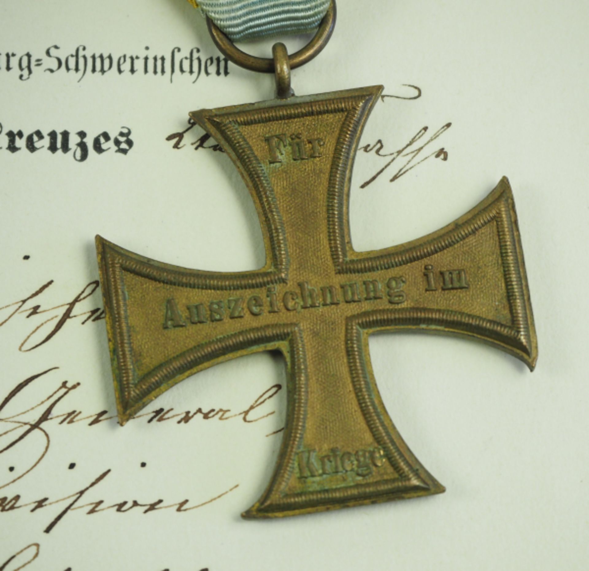 Mecklenburg-Schwerin: Militär-Verdienstkreuz, 1870, 1. und 2. Klasse mit Urkunden für einen - Bild 6 aus 6