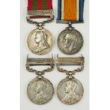 Großbritannien: Lot von 4 Medaillen.1.) India Medal, mit Gefechtsspange Punjab Frontier 1897-98,