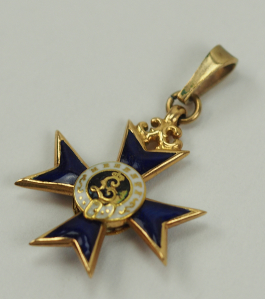 Bayern: Militär-Verdienst-Orden, Ritterkreuz 2. Klasse ohne Flammen (1866-1905) Miniatur.Gold, - Image 2 of 3