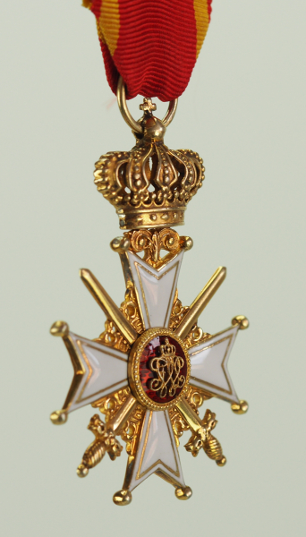 Baden: Großherzoglicher Orden Berthold des Ersten, Ritterkreuz mit Schwertern.Silber vergoldet, - Image 4 of 4