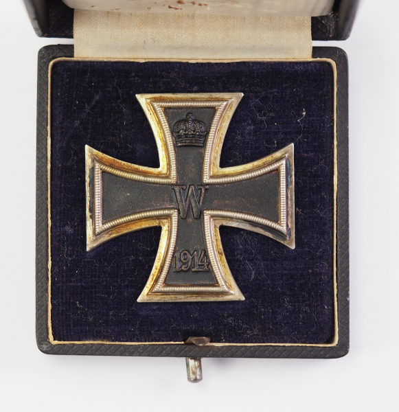 Preussen: Eisernes Kreuz, 1914, 1. Klasse, im Etui - KO.Geschwärzter Eisenkern, Silberzarge, an - Image 2 of 4