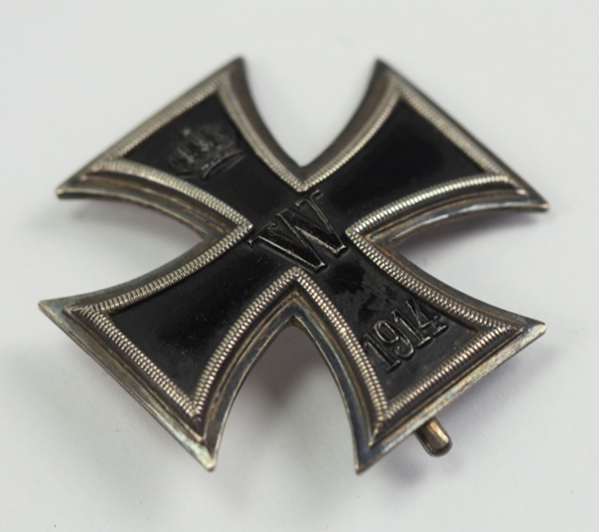 Preussen: Eisernes Kreuz, 1914, 1. Klasse, im Etui - 800.Geschwärzter Eisenkern, Silberzarge, leicht - Image 4 of 5