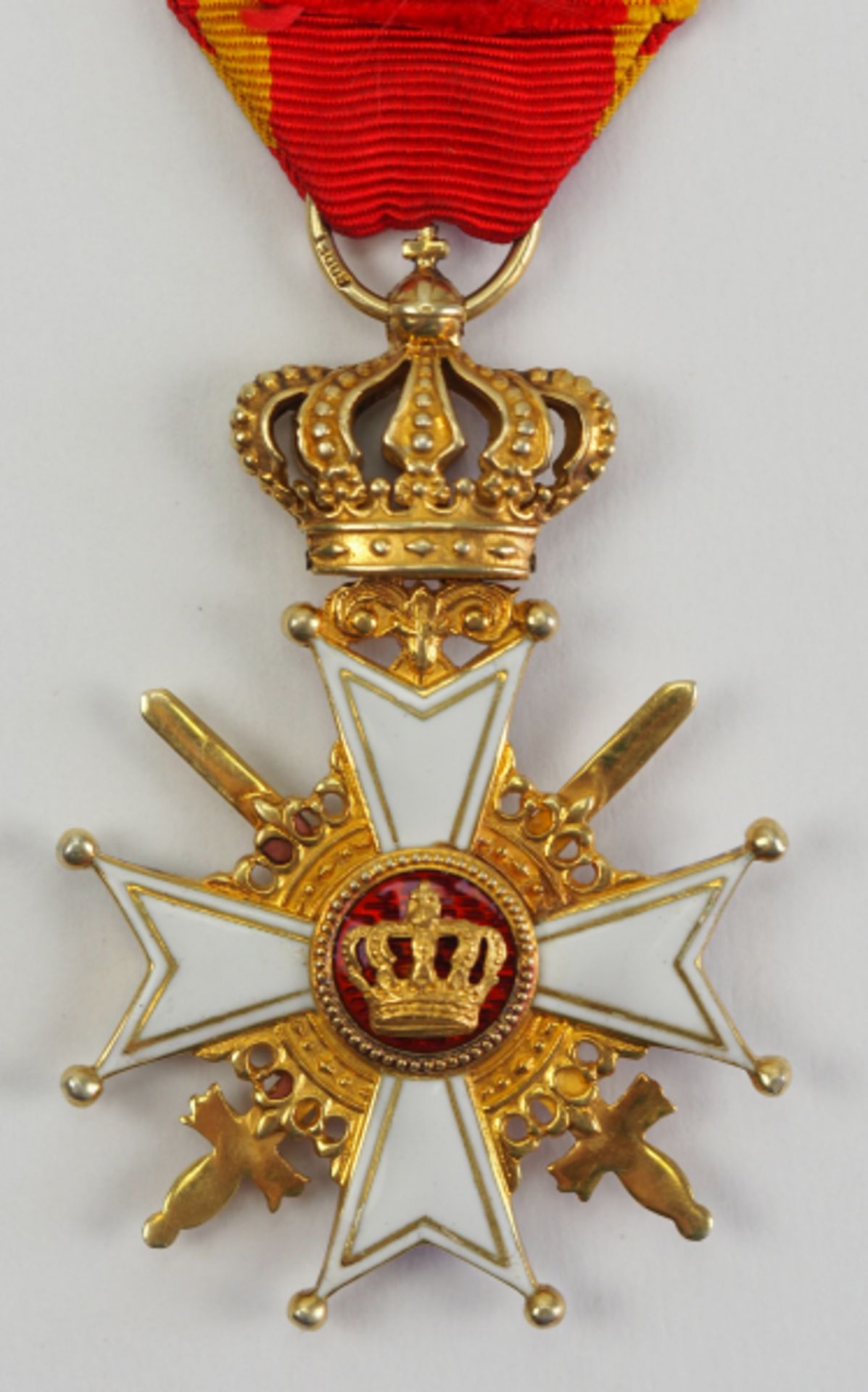 Baden: Großherzoglicher Orden Berthold des Ersten, Ritterkreuz mit Schwertern.Silber vergoldet, - Image 2 of 4