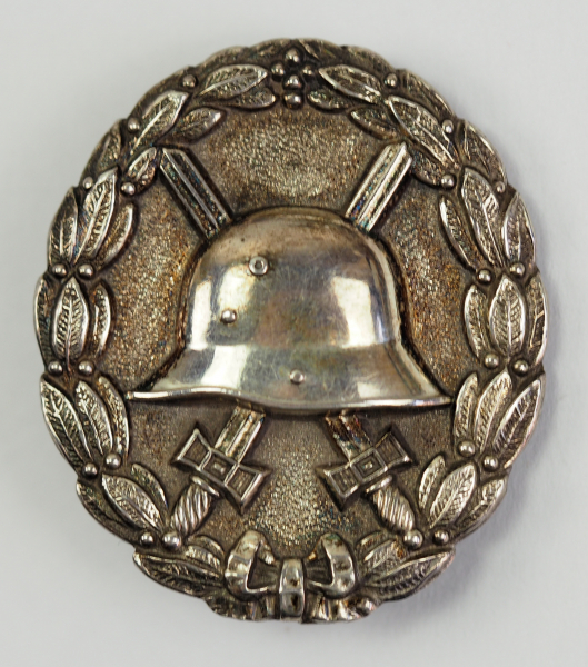 Verwundetenabzeichen, 1918, der Armee, Mattweiß - Silber mit Nadelsicherung.Silber, hohl geprägt, - Image 4 of 4