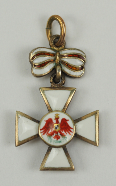 Preussen: Roter Adler Orden, 4. Modell (1885-1917), 3. Klasse mit Schleife Miniatur.Gold,