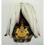 Württemberg: Helm für Generale der Infanterie, M1897, Paradeausführung mit Hahnenfedernbusch.