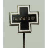 Russland: Gallipoli Armee Kreuz Miniatur - ohne Jahreszahl.Silbern, teilweise emailliert, an Nadel.