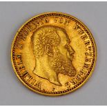 Württemberg: 10 Mark, Wilhelm II., 1898.Gold, Münzzeichen F.Zustand: II- - -23.00 % buyer's
